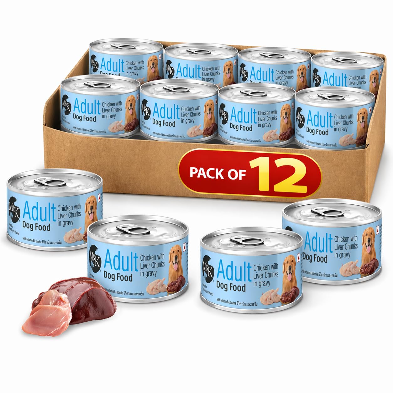 Wet Dog Food - Adult Dog |  Chicken with Liver Chunks In Gravy | Pack of 12 & 24
