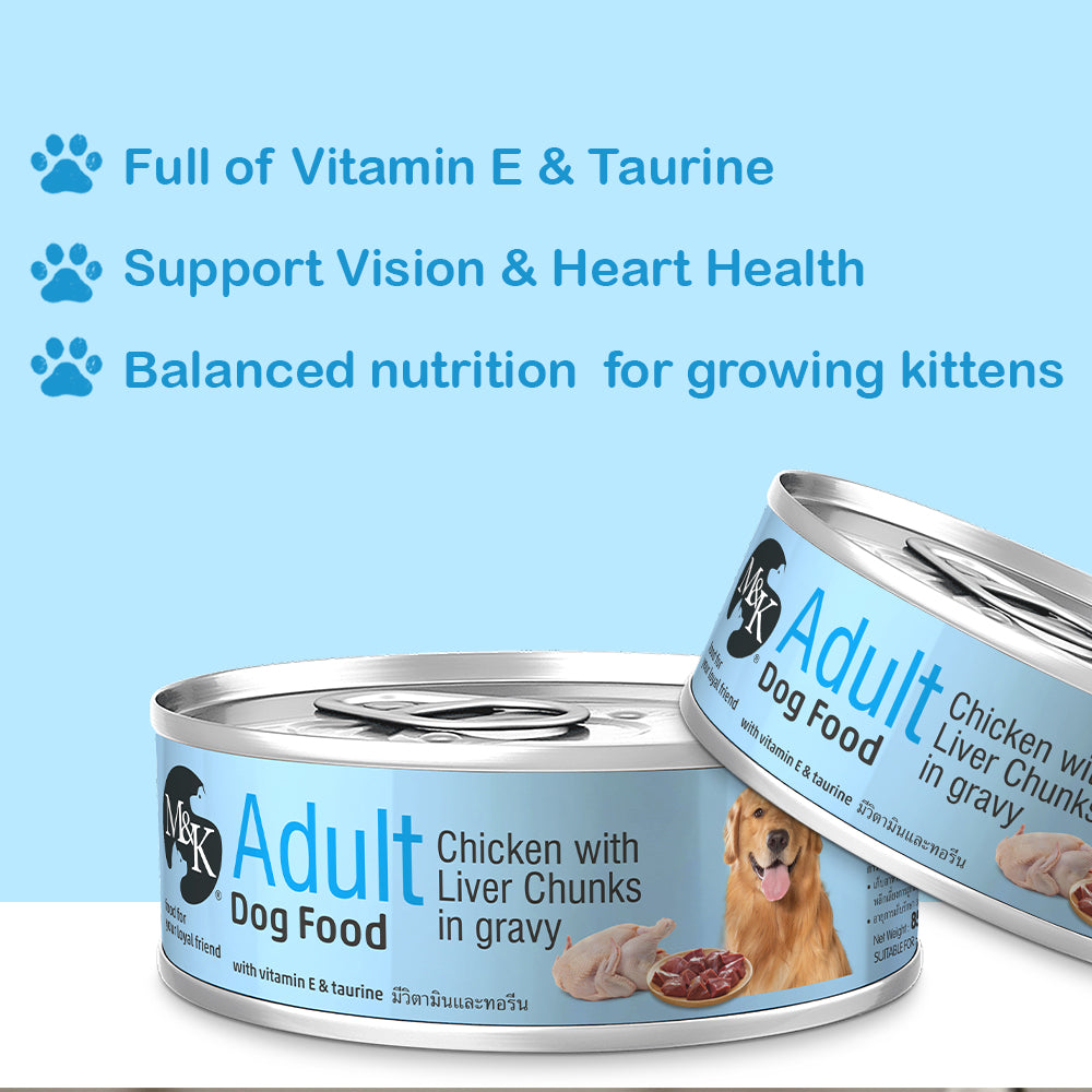 Wet Dog Food - Adult Dog |  Chicken with Liver Chunks In Gravy | Pack of 12 & 24