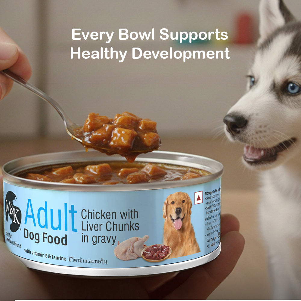 Wet Dog Food - Adult Dog |  Chicken with Liver Chunks In Gravy | Pack of 12 & 24