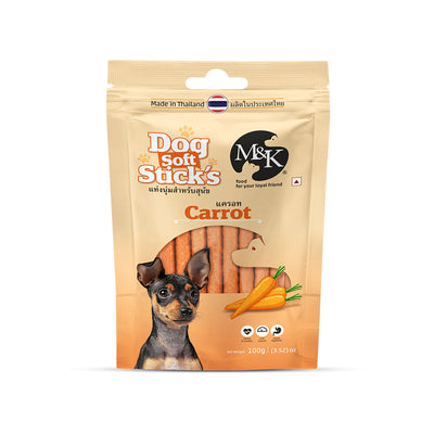 Dog Soft Sticks | Carrot Flavour | Soft Chewy Training Treat for All Breeds