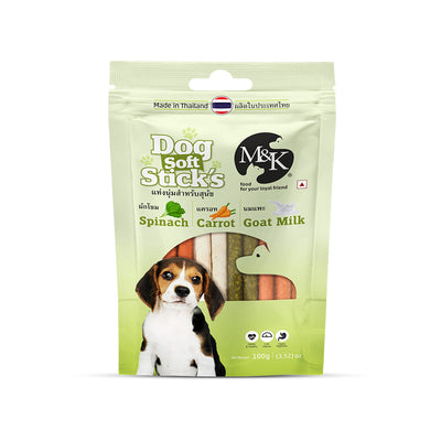 Dog Soft Sticks | Mix Flavour (Spinach, Carrot & Goat Milk) | Soft Chewy Training Treat for All Breeds