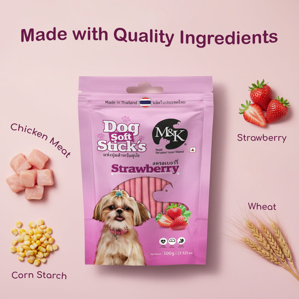 Dog Soft Sticks | Strawberry